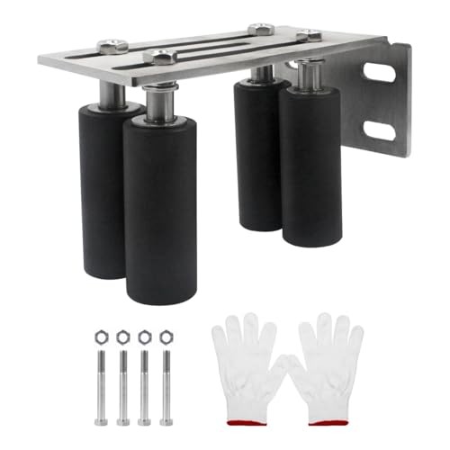 Slide Gate Guide Rollers，4”Universal L Bracket Adjustable 4 Nylon Rollers Gate