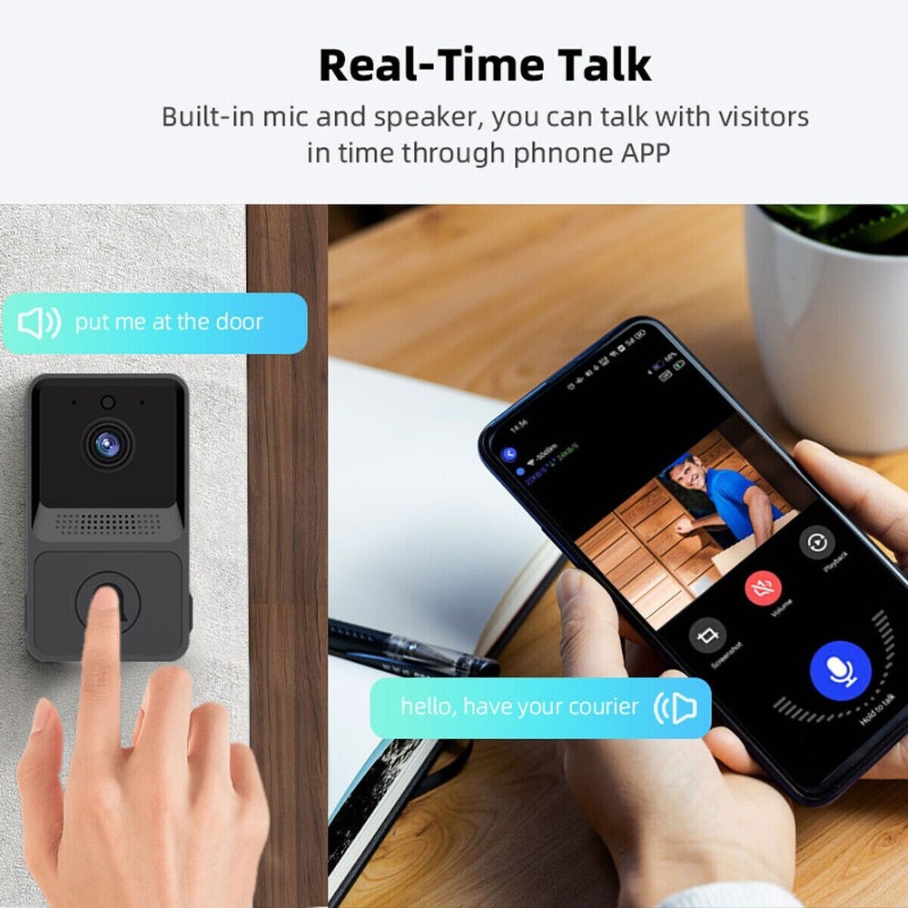 Wireless Security Smart WiFi Doorbell Intercom Video Camera Door Ring Bell Chime