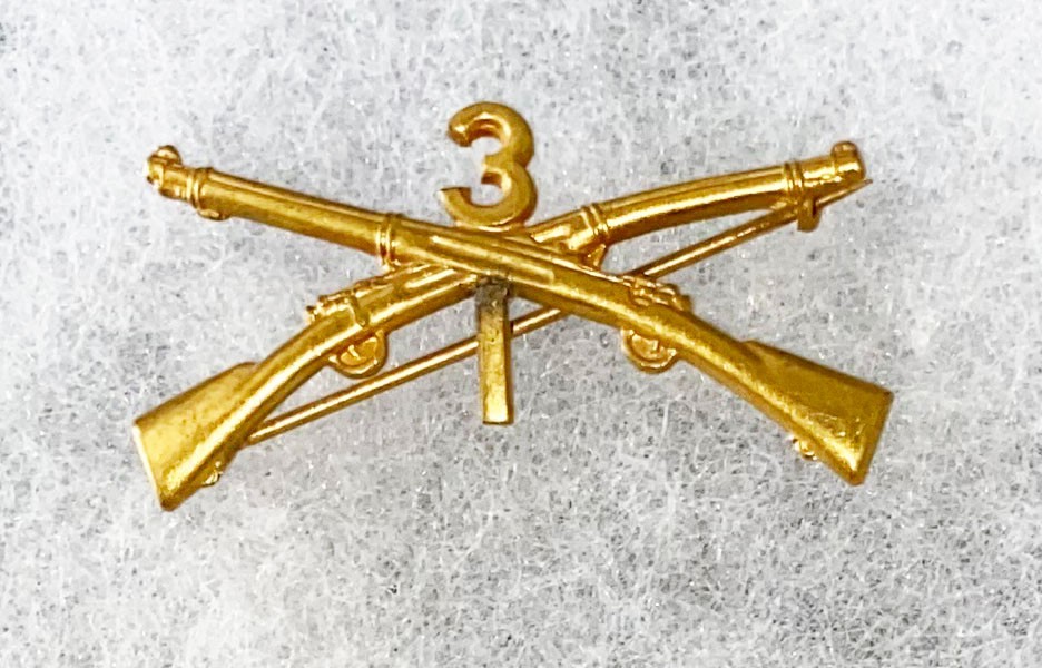Pre-WWI I Company 3rd Infantry Collar Device