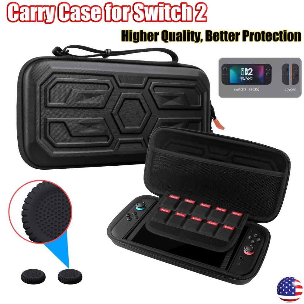 Nintendo Switch 2 Carry Case Screen Protector Travel Case Hard EVA Shell