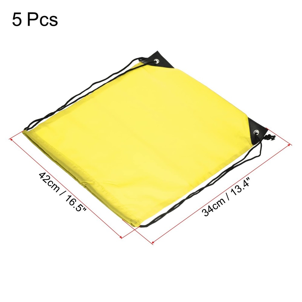 PATIKIL 42x34cm Nylon Drawstring Bag, 5 Pack Storage Bulk Cinch Backpack Sack...