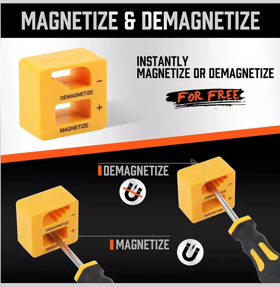 11pc Magnetic Screwdriver Set Magnetizer Demagnetizer Tool Phillips Flat kit New