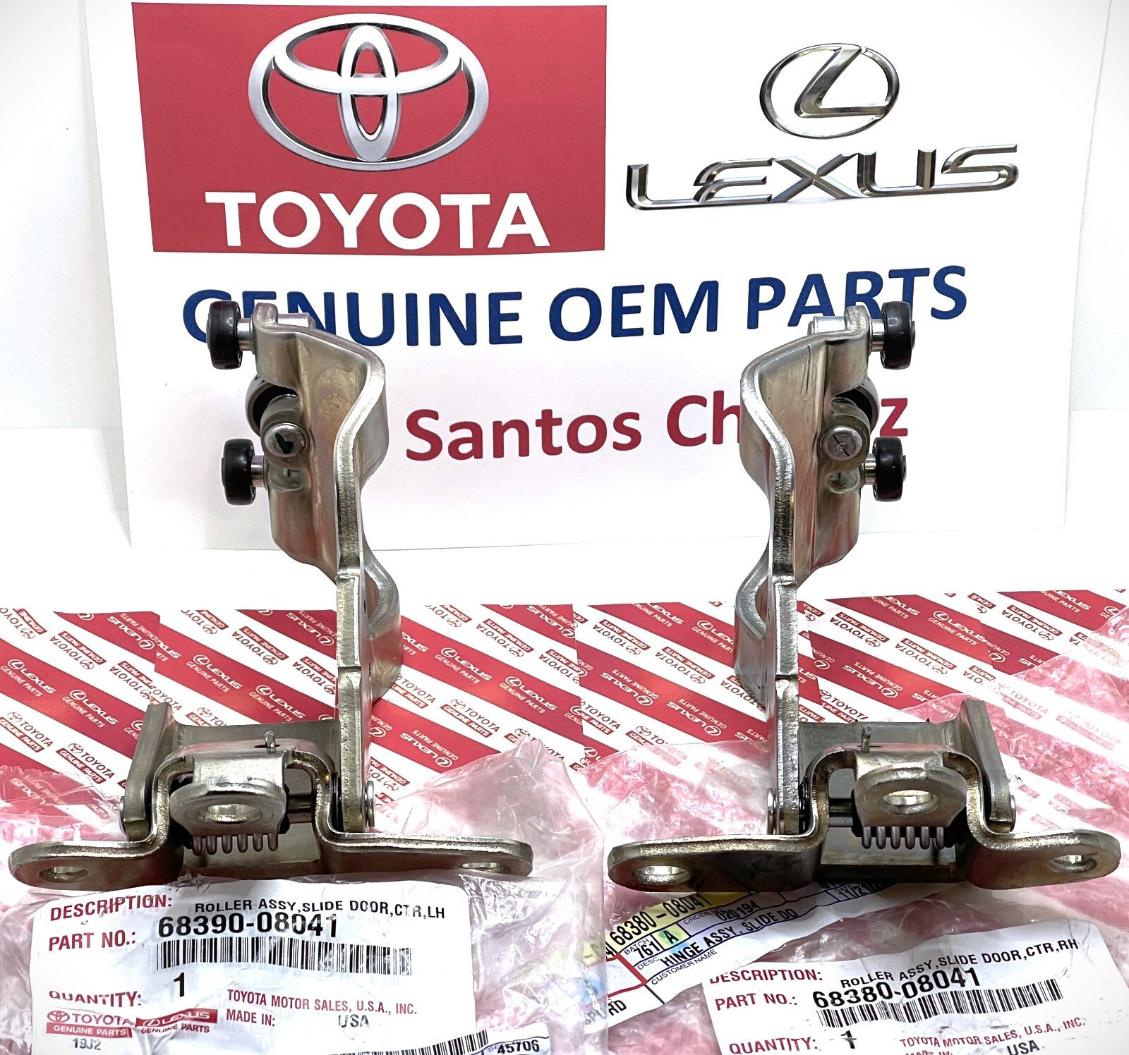 2011-2020 TOYOTA SIENNA RIGHT & LEFT SIDE SLIDING DOOR HINGE (GENUINE OEM PART)