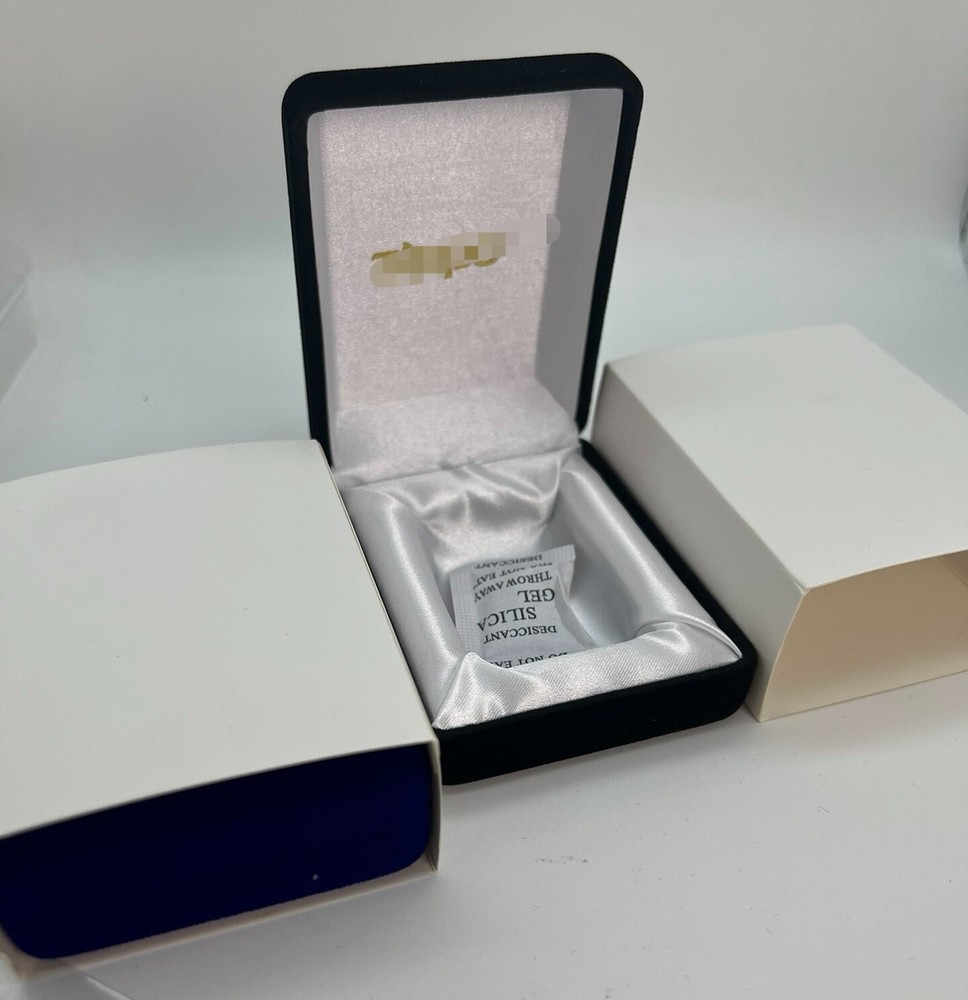 Zippo Lighter Blue / Black Velvet Display Box Storage Case Empty
