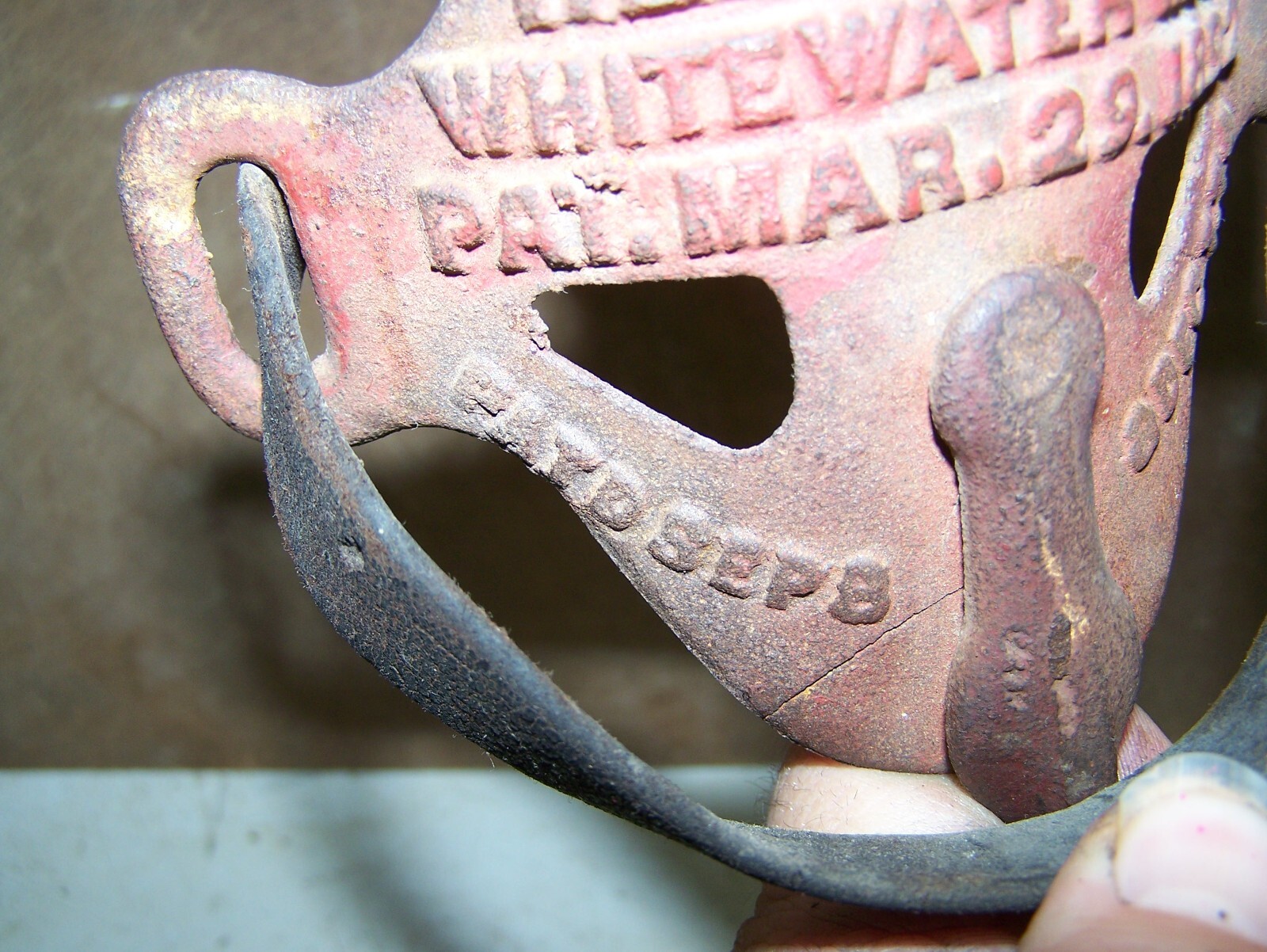 IZ MERRIAM Leg Type CORN CUTTER Cane Sorghum Primitive 1872 Whitewater WI WOW!