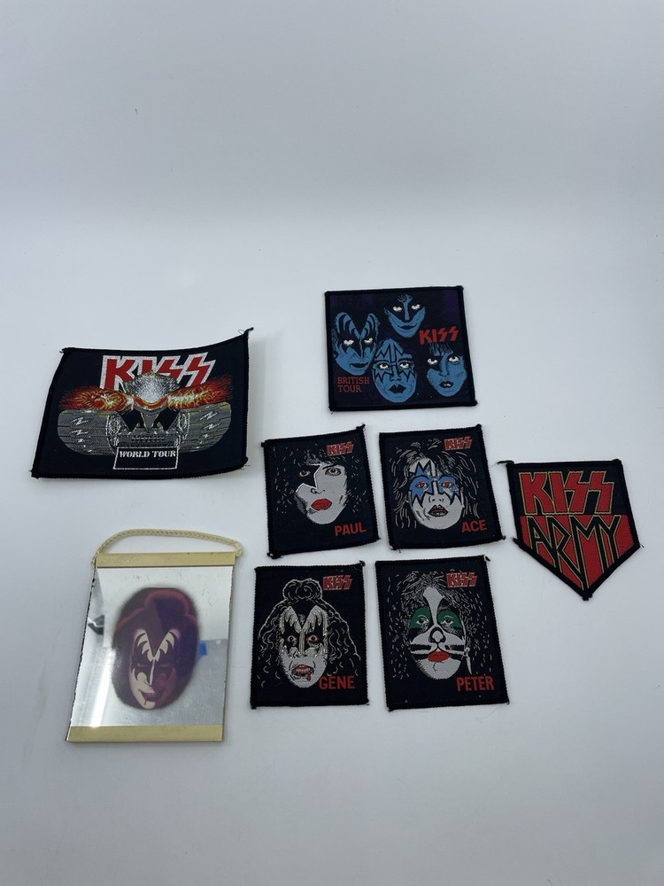 Vintage Kiss Rock N Roll Patch Lot Of 7 KISS Army World Tour
