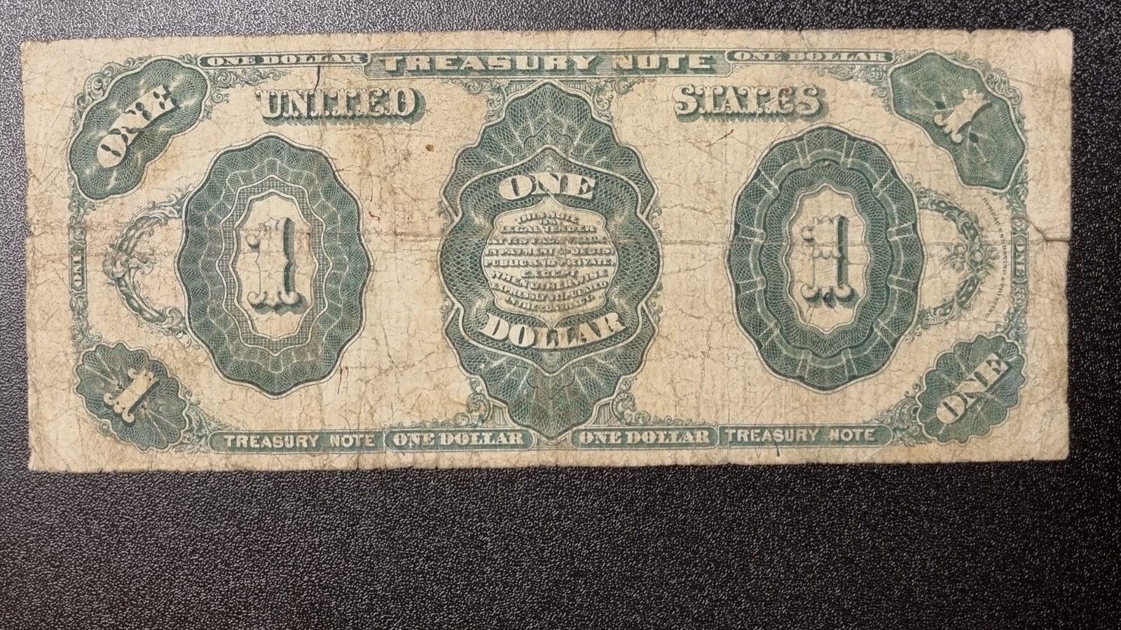 1891 One Dollar $1 Treasury Note Large Size Bill Better Grade #98860