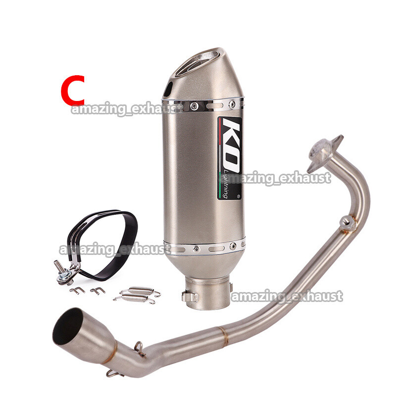 For CF-Moto ST125 Complete System Exhaust Header Link Pipe Slip On Muffler Tips