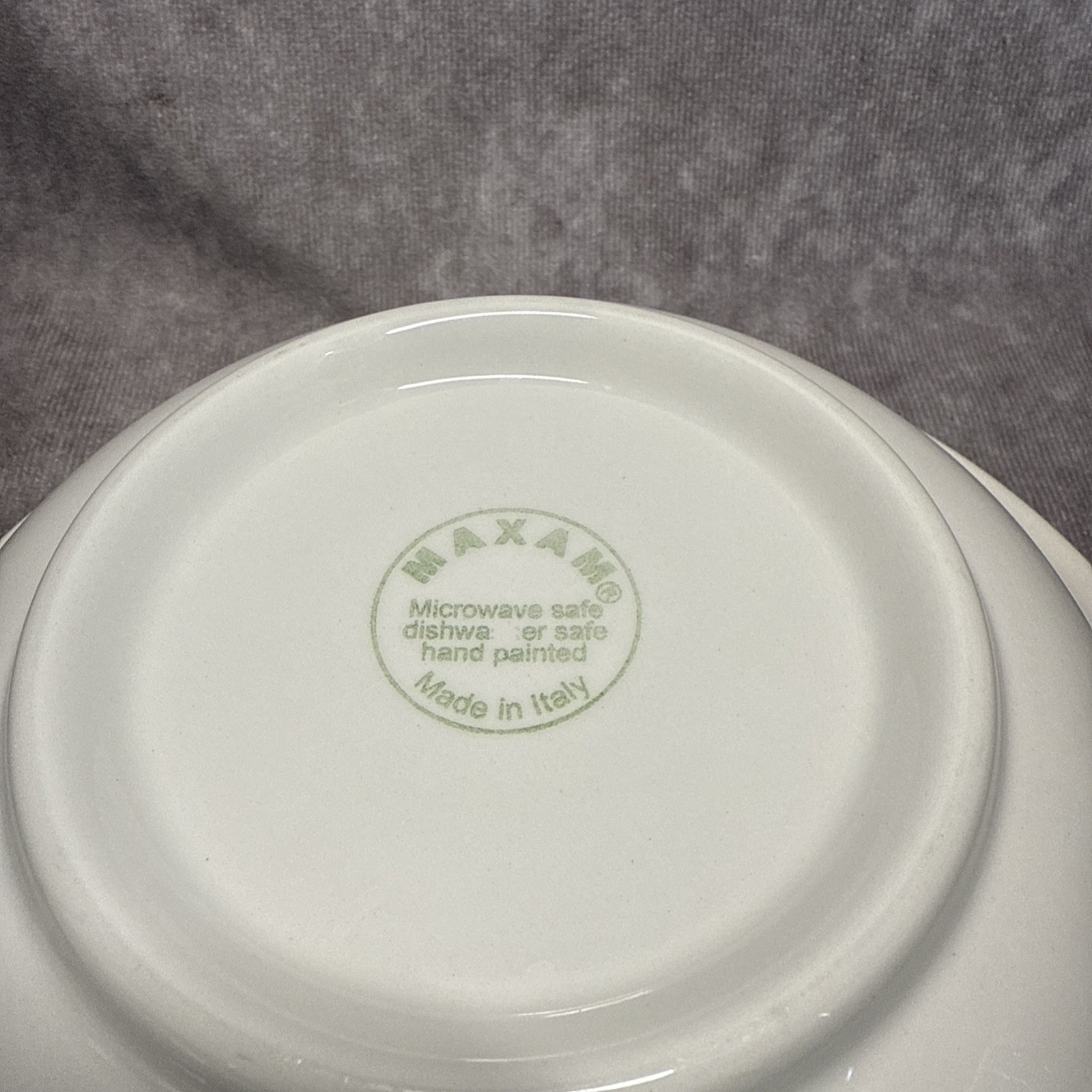 2 Maxam 8" Hand-Painted Striped Bowls Made in Italy Microwave Dishwasher Safe