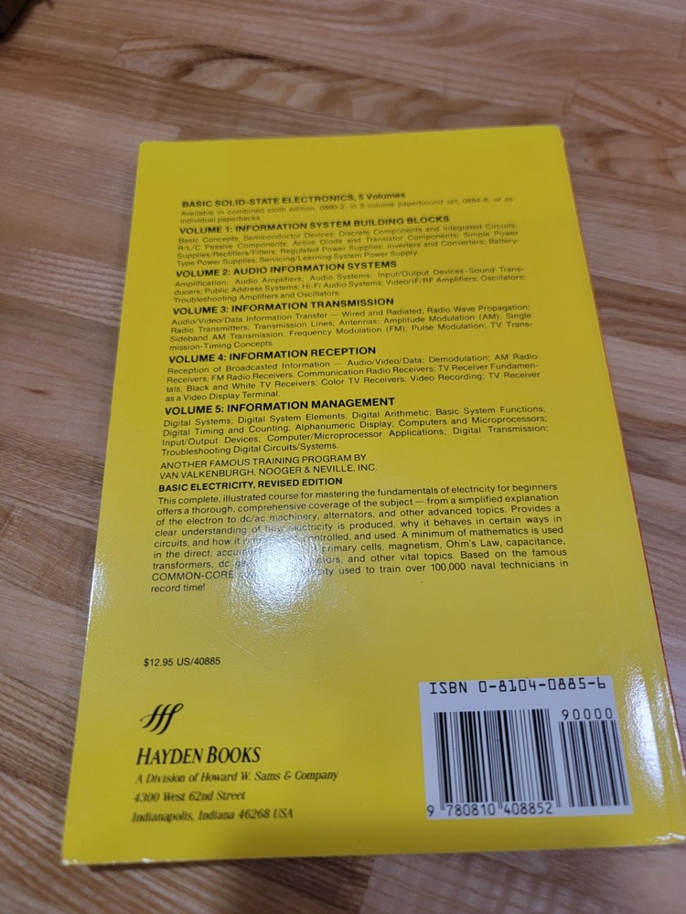 Basic Electronics By Van Valkenburgh Vol. 1 Free Shipping 40885