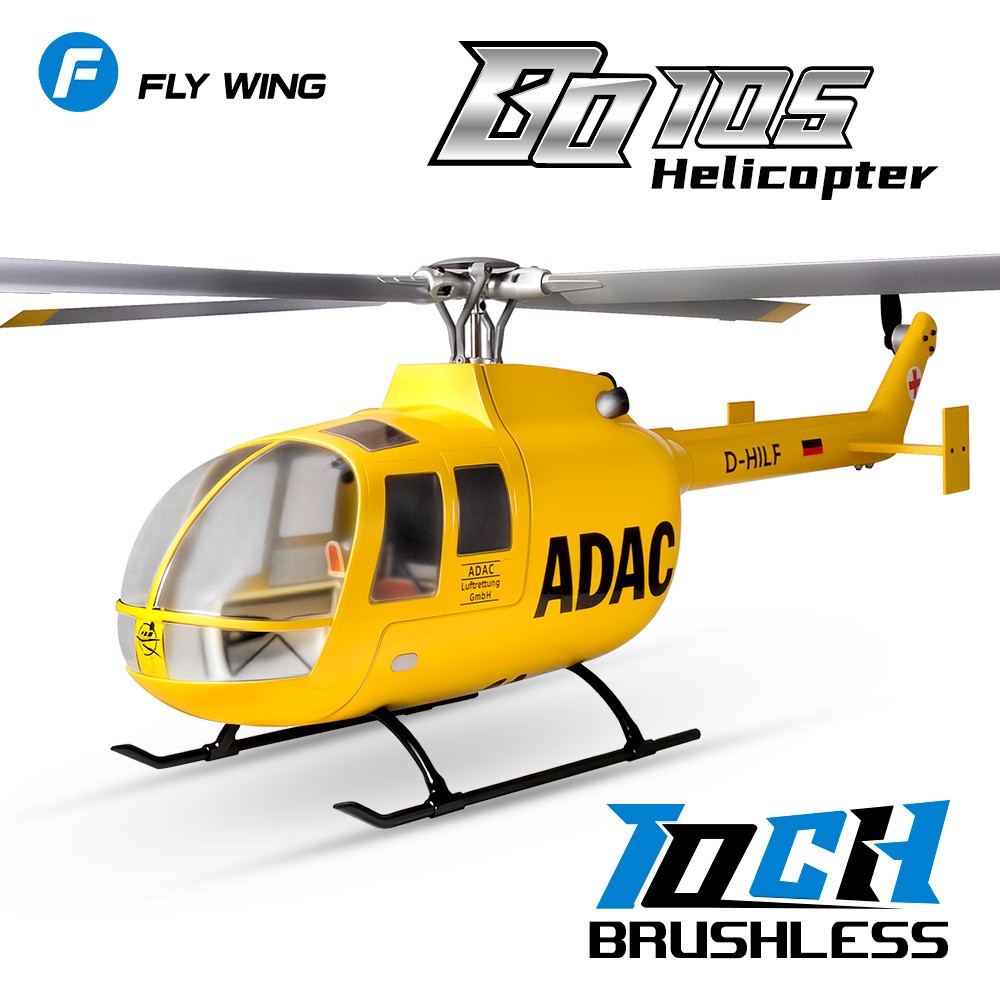 Fly Wing V4 BO-105 RC Helicopter 10CH GPS ACE Flight Controller Lights US Plug