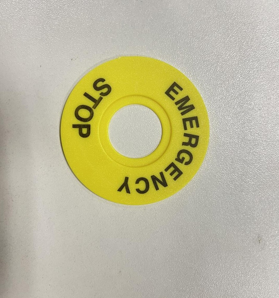 Emergency stop button switch 22mm button label frame warning ring mark STOP 60mm