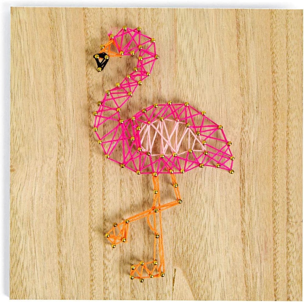 DIY Flamingo String Art Kit (Includes Wood Base, Hardware and String)