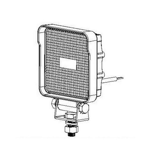 8159 LED 4" Square 5 Diode Clear Lens, Black Stud Hardwired Stripped Work Light