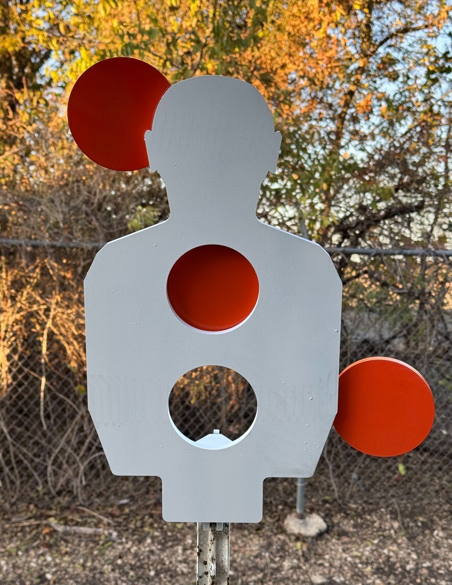 [SR] 3/8" Steel Dueling Tree Reactive Target 10"x18" Torso with 3 Swivel Paddles