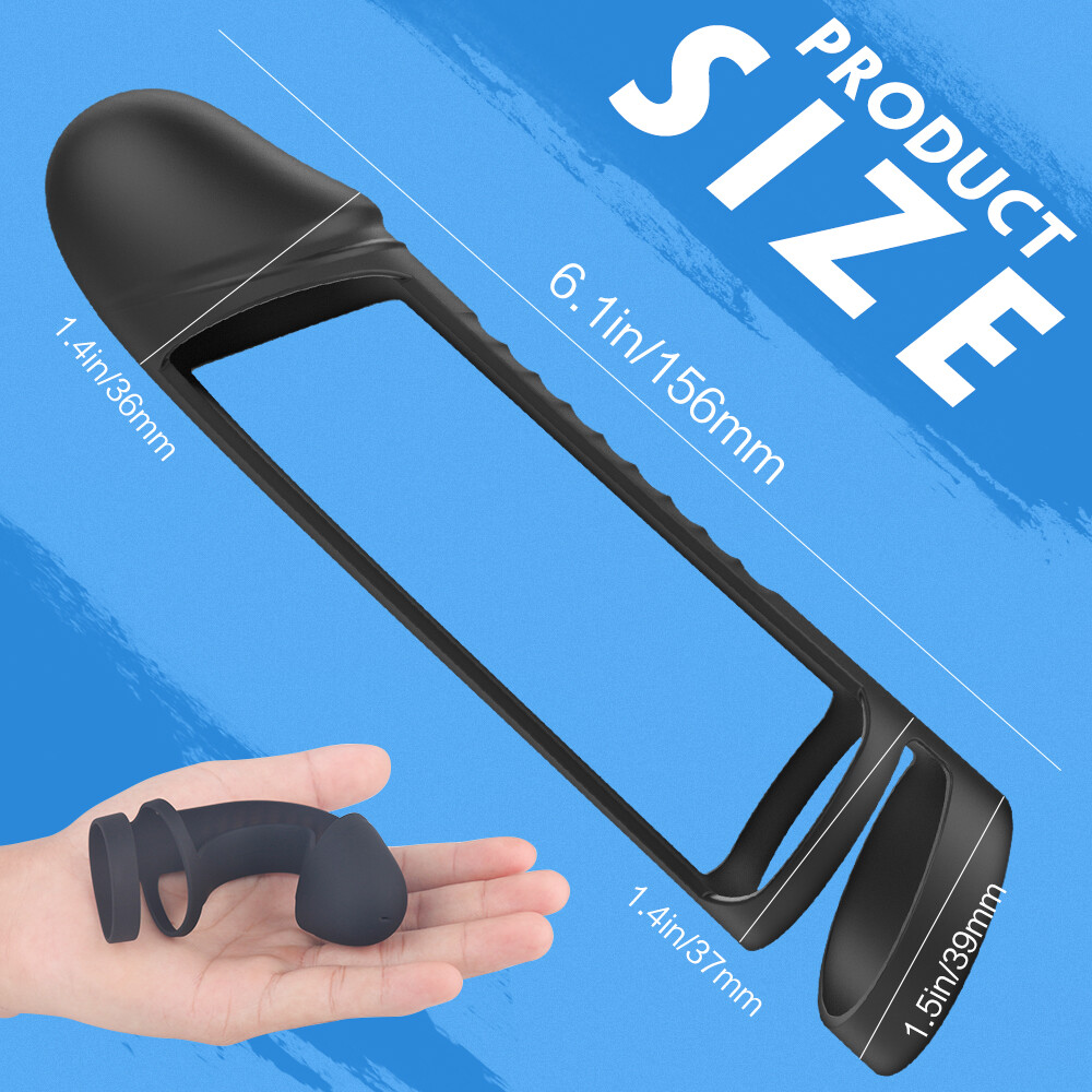 Penis Extender Enlarger Sleeve Ring Reusable Condom Delay Ejaculation for Men