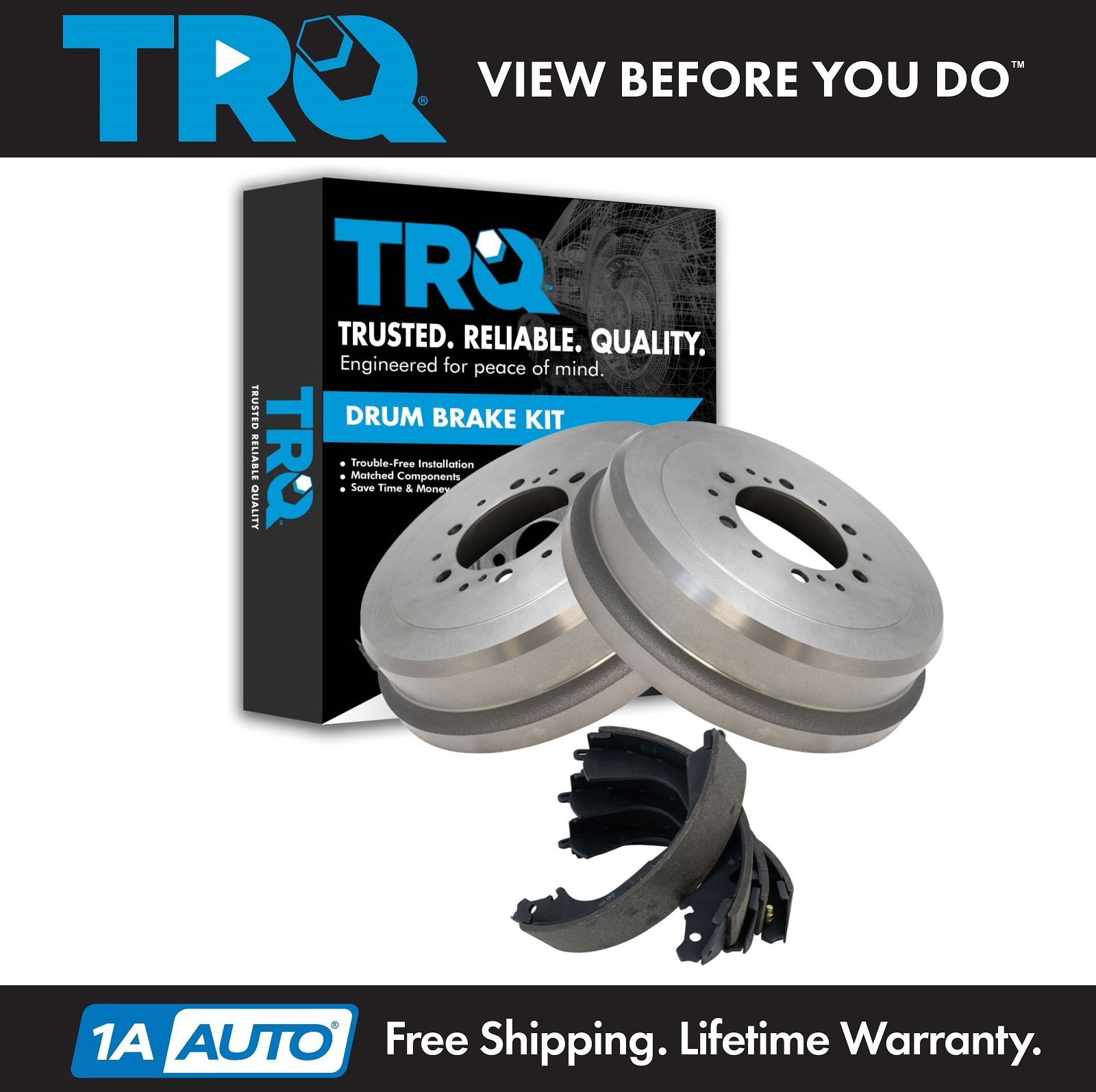 TRQ Rear Brake Drum Shoe Kit for Toyota 4Runner T100 Tacoma Tundra Pickup
