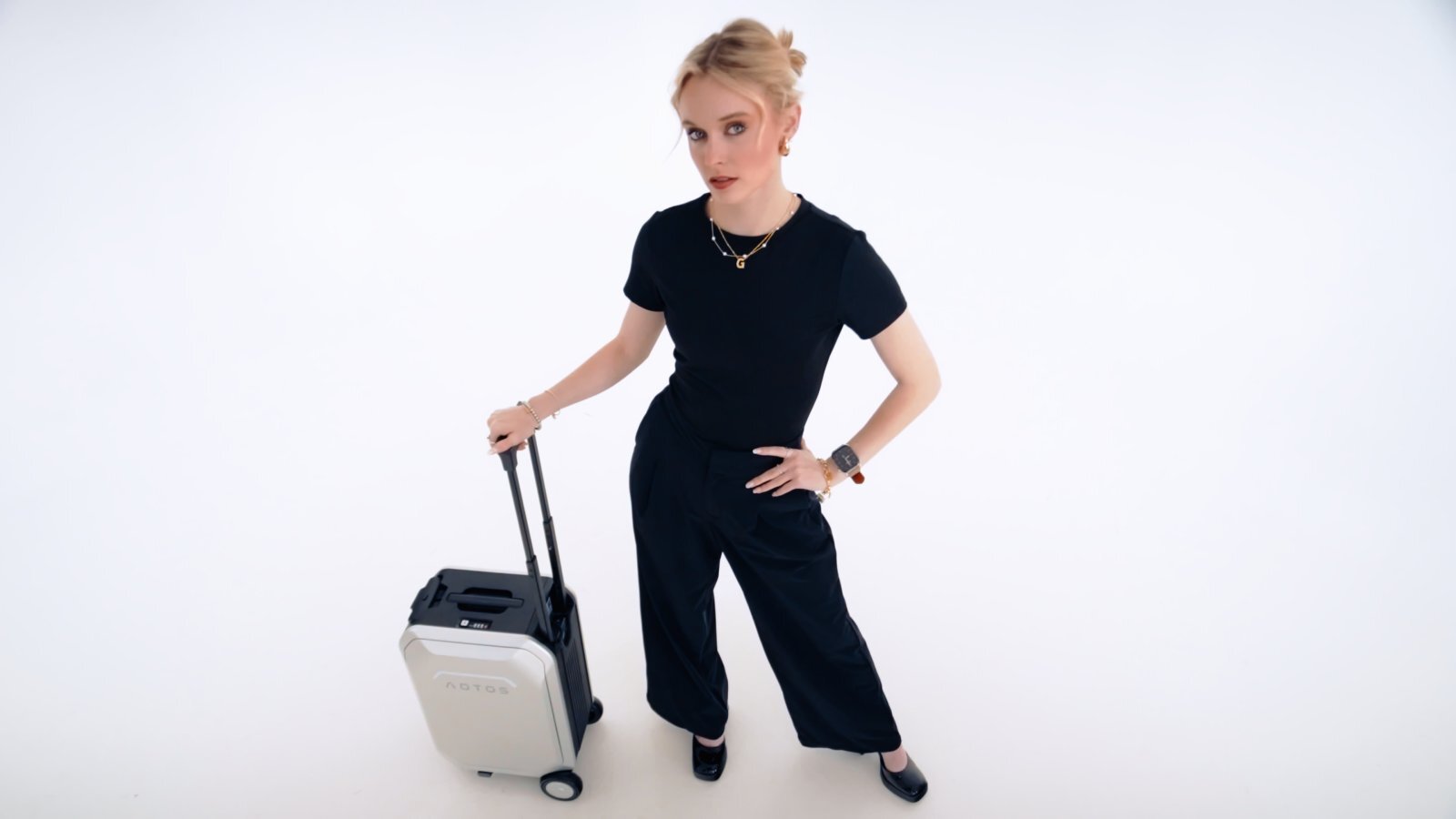 20'' Smart Rideable Suitcase 31L Electric Luggage Scooter For Travel&APP--Silver