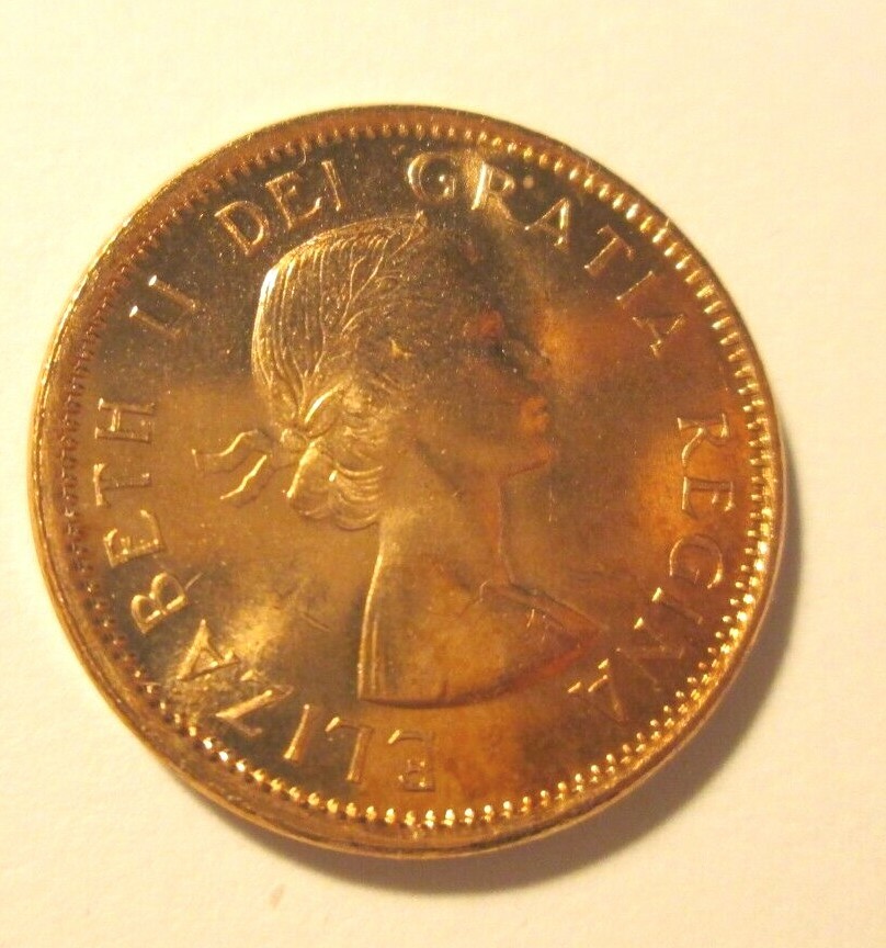 1958 CANADA CENT MULTI HANGING 8 VARIETY GEM BU ALL