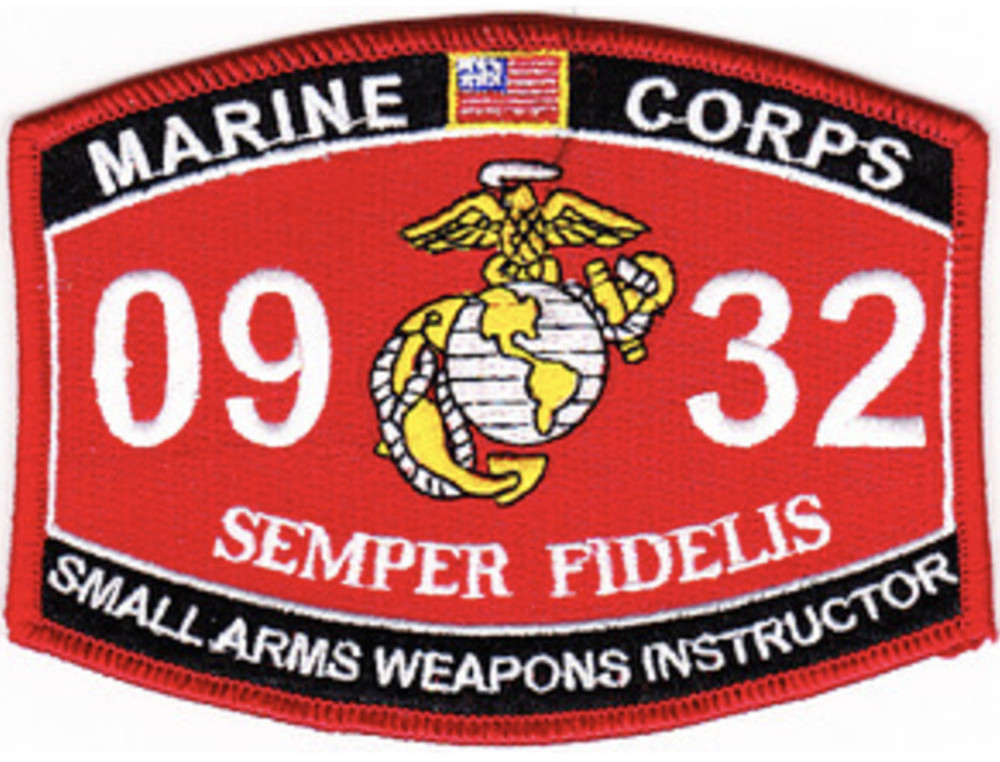 4.5" MARINE CORPS MOS 0932 SMALL ARMS WEAPONS INSTRUCTOR EMBROIDERED PATCH