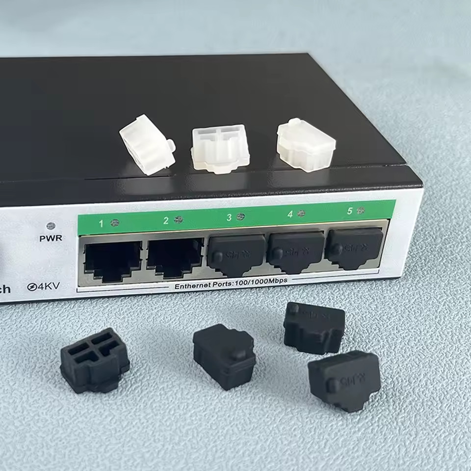 3x RJ45 Ethernet Port Plug Insert Dust Cover Cap Protector Black