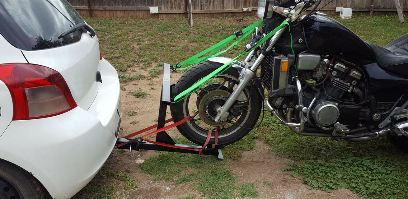 Motorcycle Trailer Carrier Tow Hitch Rack W/ Free Tie-down Bar