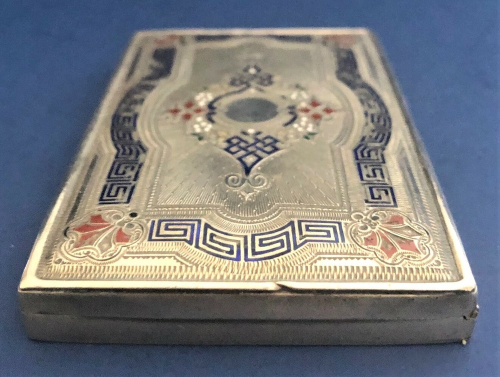 Antique Imperial Russian Enamel 84 Silver Cigarette Case