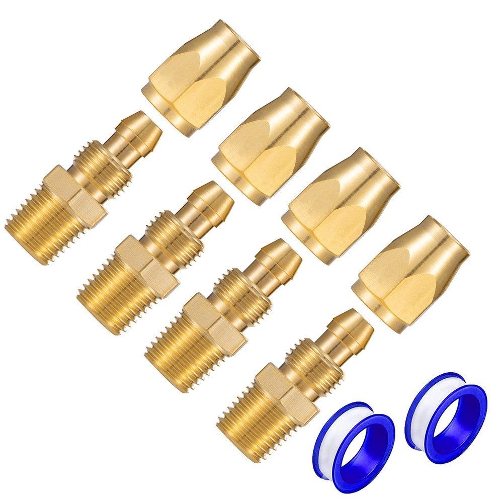 Breezliy Premium Solid Brass 4PCS Reusable Replacement 1/4 Inch, Bronze