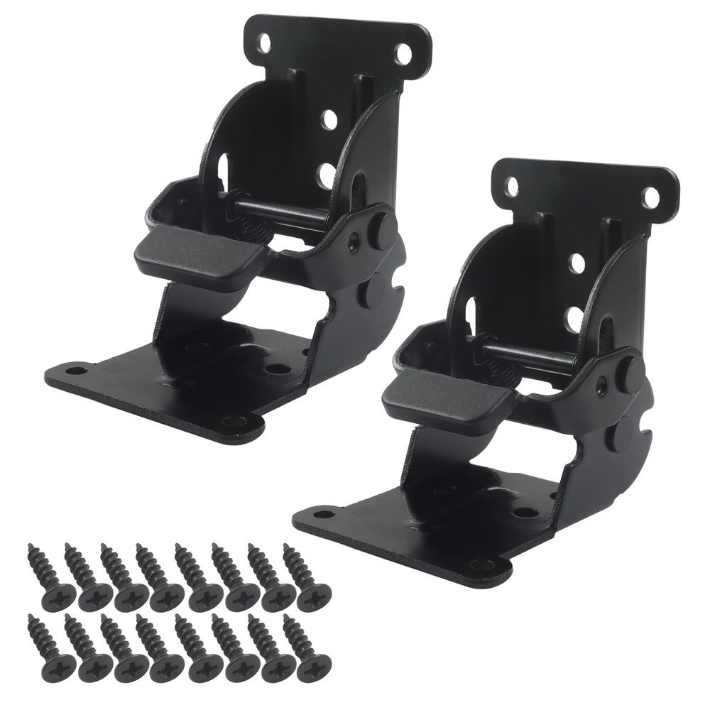 2 Pack Heavy-Duty Folding Brackets - Self-Locking Steel Hinges with Screws fo