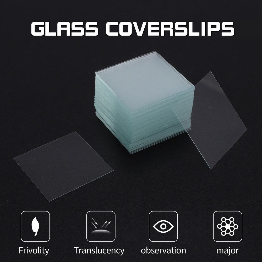 100pcs Transparent Slides Coverslips Coverslides 22x22mm For Microscope T2E5