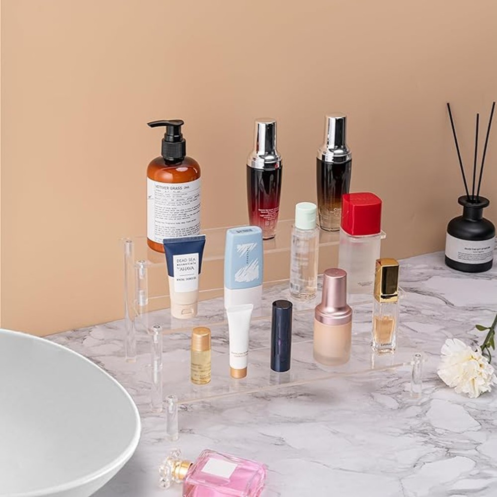 Acrylic Lifting Display Stand 3-Layer Perfume Tissue Display Stand1285