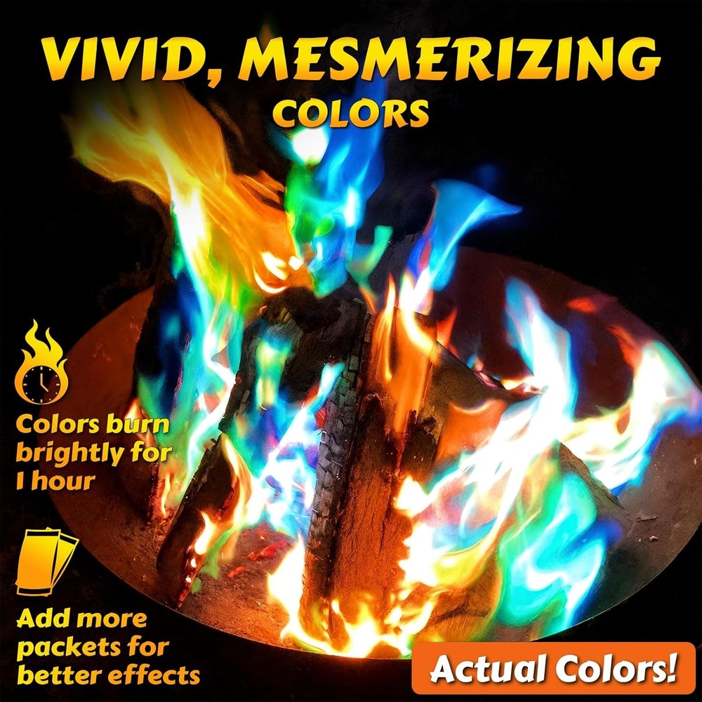 (6 Pack) Magic Campfire Fire Color Changing Packets for Fire Pit, Indoor/Outdoor