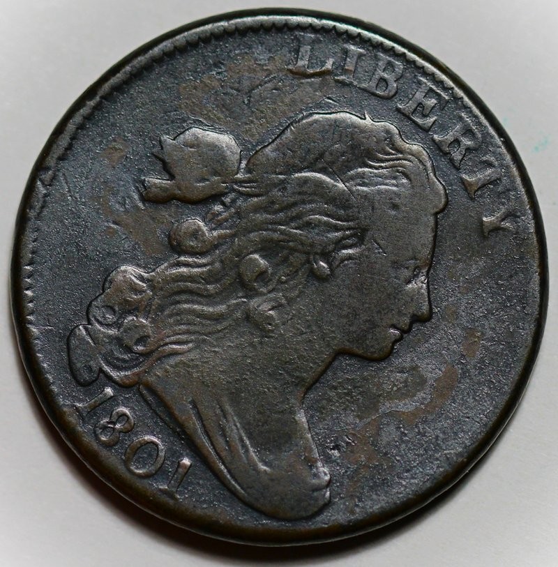 1801 Draped Bust Large Cent (S-224) - US 1c Copper Coin