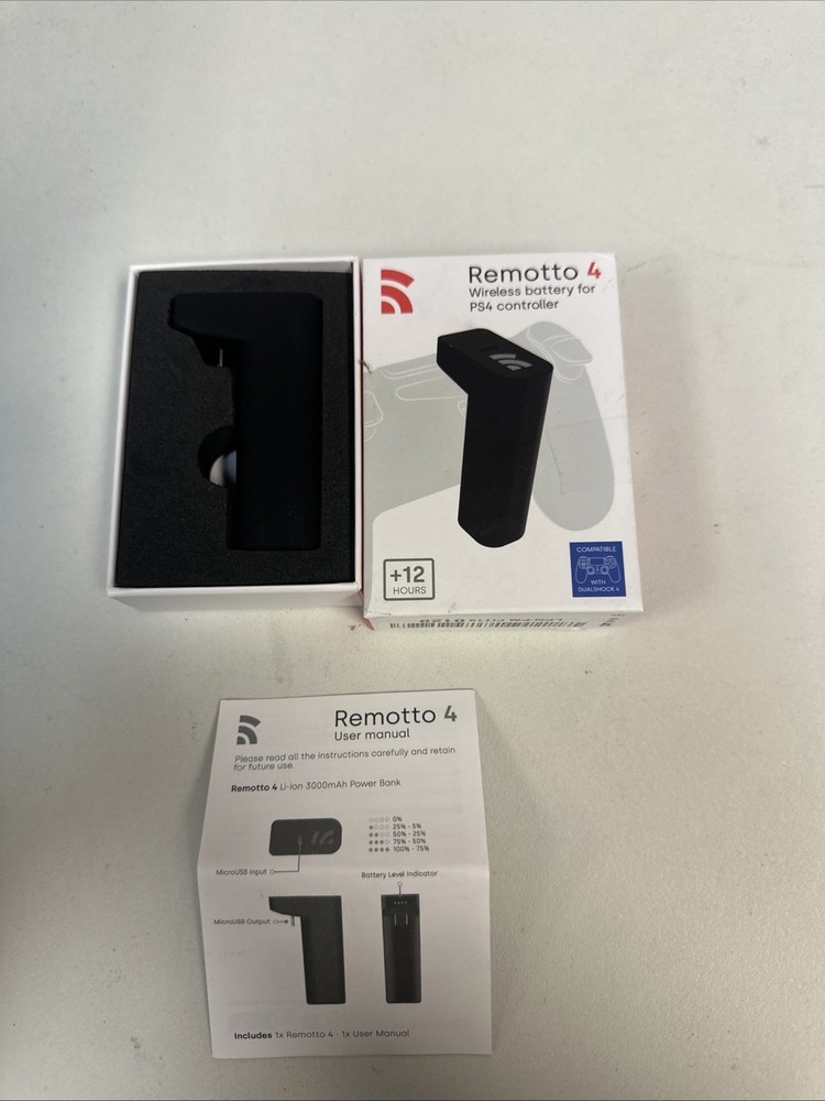 Remotto4 - Wireless Charger for PS4 Controller, Portable Battery