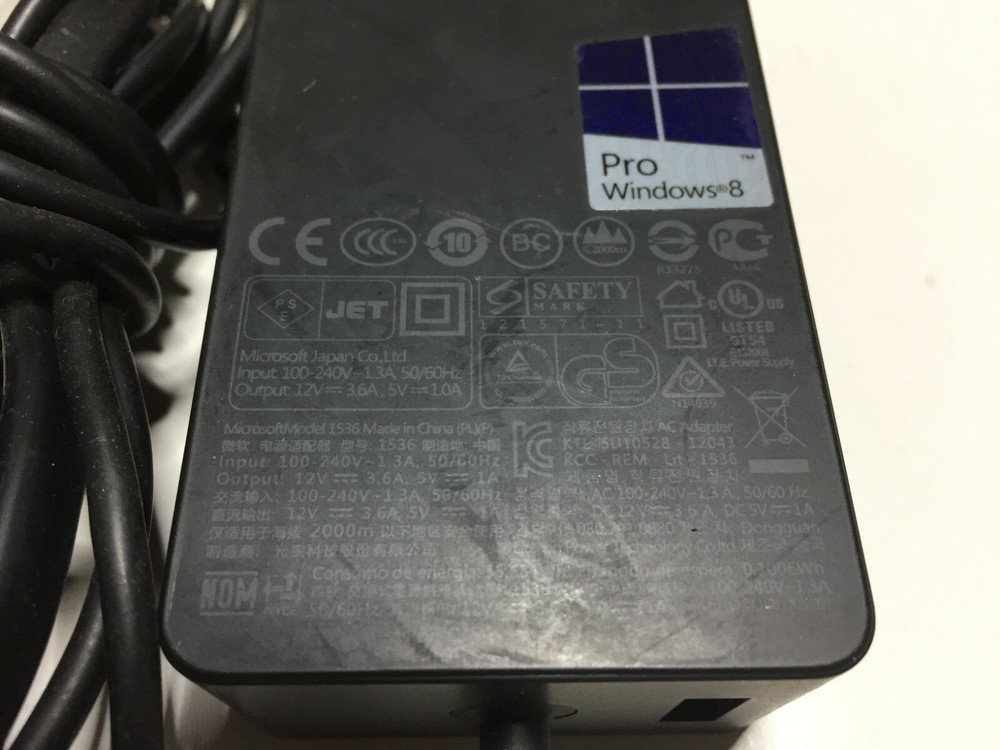 Genuine Microsoft Surface Pro & Pro 2 Power Adapter Charger Model 1536 12V 3.6A