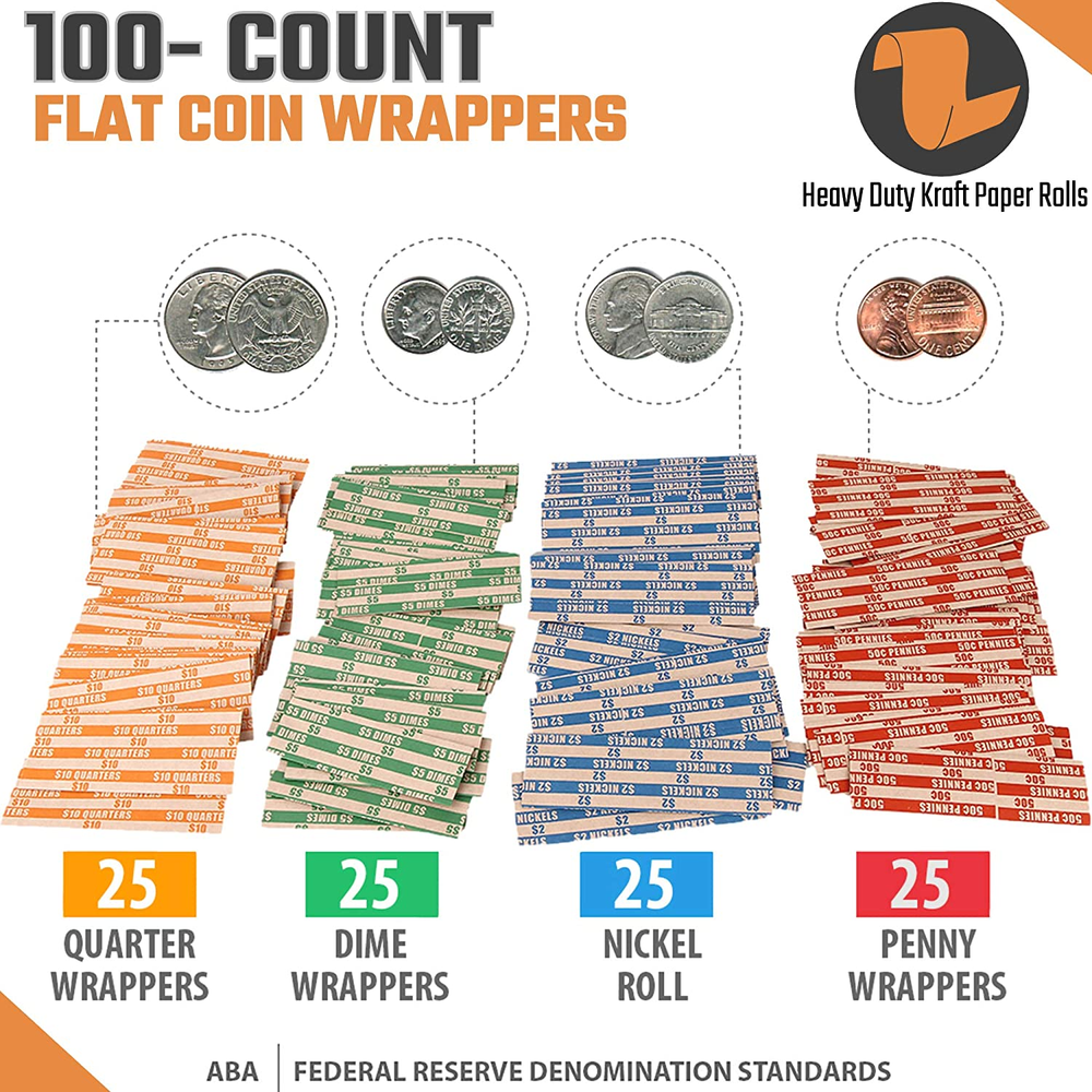 Coin Storage & Sorter Tubes 4 Color – Coded Coin Counters Tubes and Assorted ...