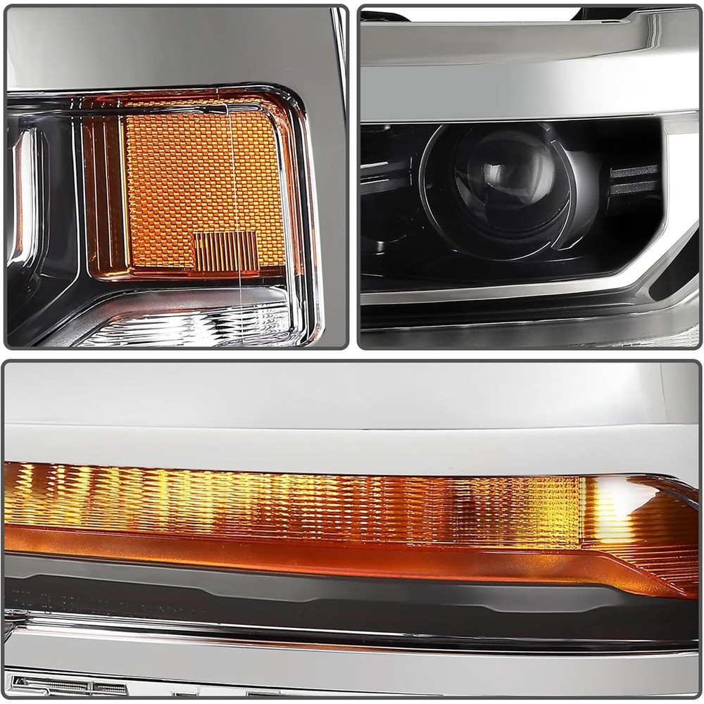 LED DRL Headlights Assembly for 2016 2017 2018 Chevy Silverado 1500, Headlight