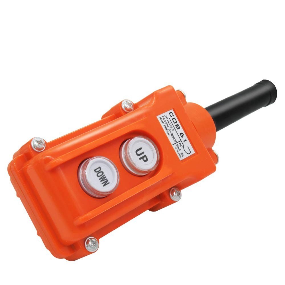 Wall-Mountable Push Button Switch for Up-Down Hoist Control - 2-Way Circuit