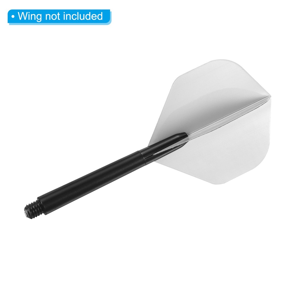 48mm Dart Shafts, Medium 2BA Thread Plastic Dart Stems - 12 Pack (Black)