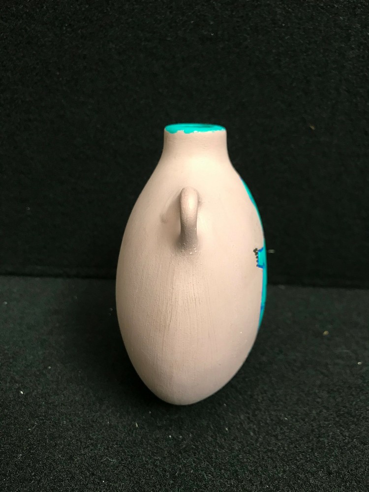 Small Handpainted Turtle Ceramic Decorative Vase