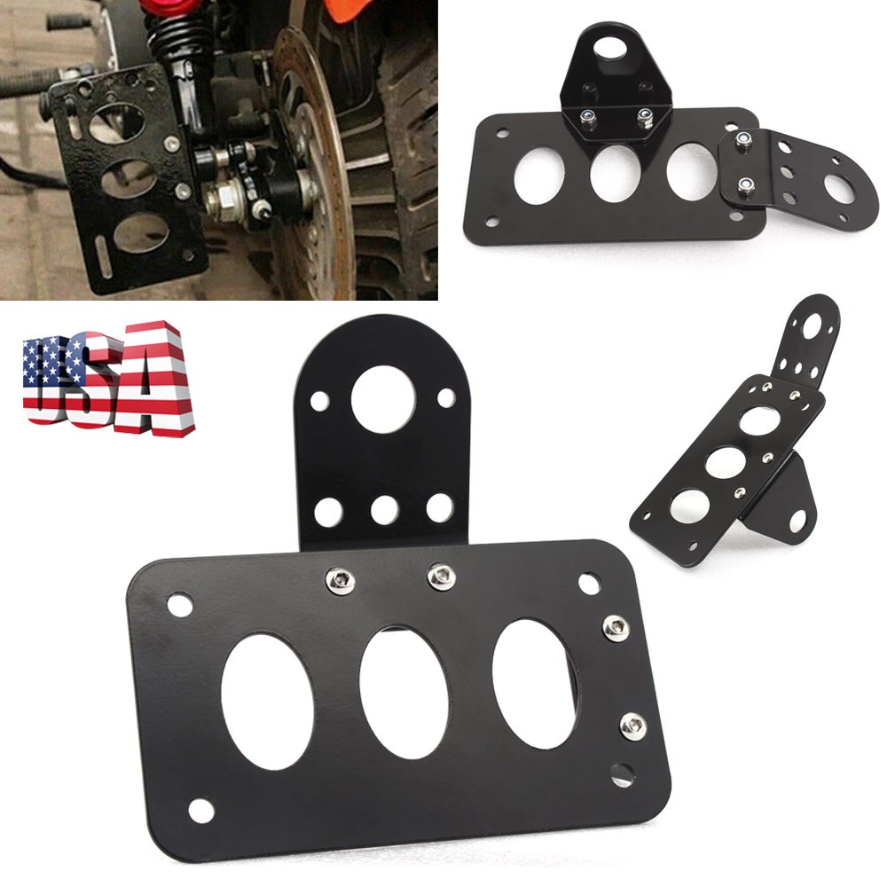 Motorcycle Side Mount License Plate Bracket Holder For Harley Touring Road King