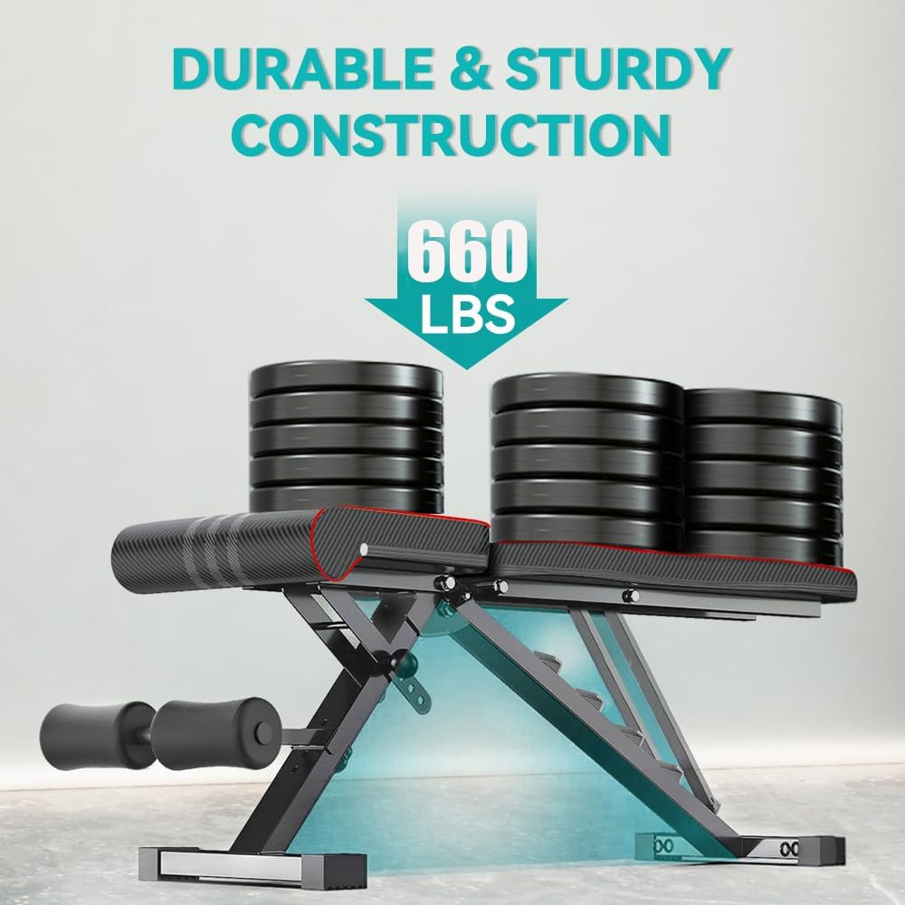 Adjustable/Foldable Weight Bench, 660LBS Home Gym Workout Bench Lifting Sit-Up E