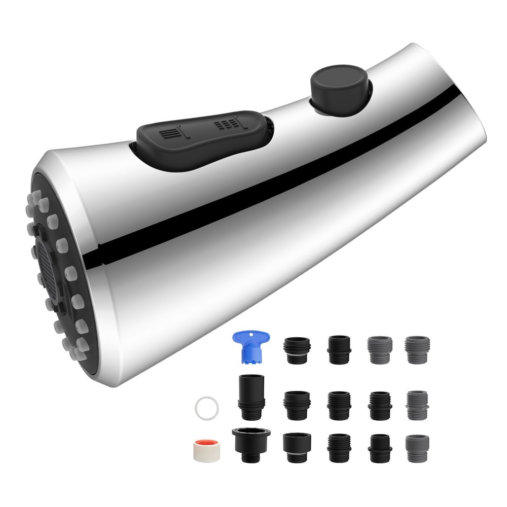 Curved Pull Down Kitchen Faucet Head Replacement 3-Function Kitchen Sink Spray