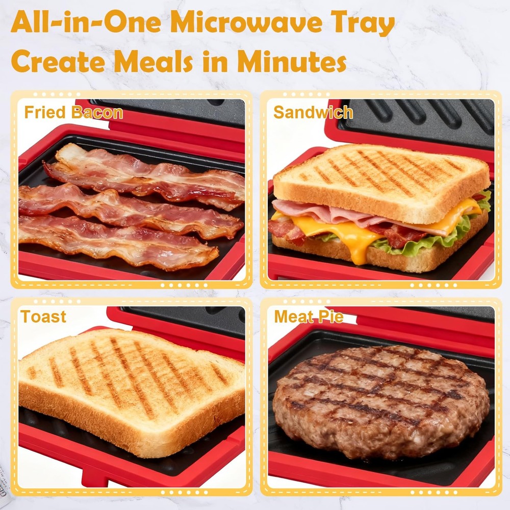 Microwave Sandwich Maker Microwave Toaster Adjustable Silicone Strap Removable N