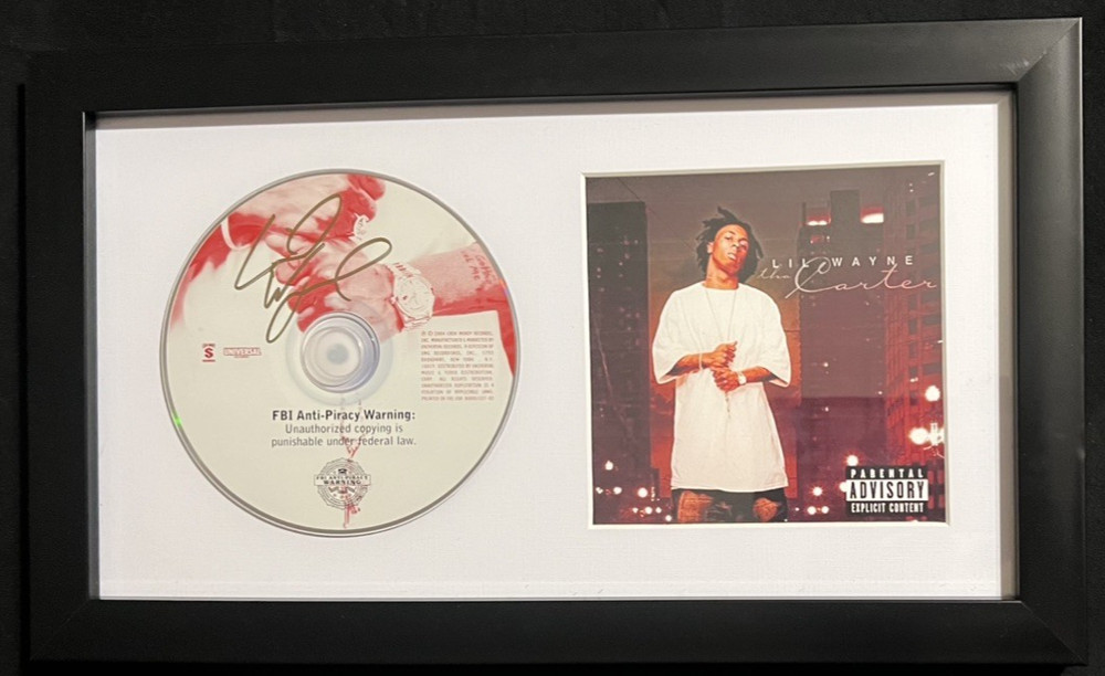 LIL WAYNE "THA CARTER” SIGNED FRAMED AUTOGRAPHED CD COVER *EXACT PROOF w/ COA