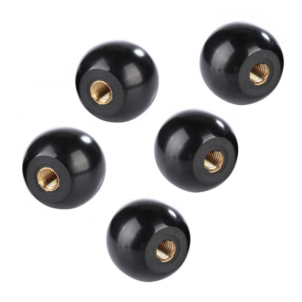 5Pcs Black Round Bakelite Lever Knobs for Various Machine Applications
