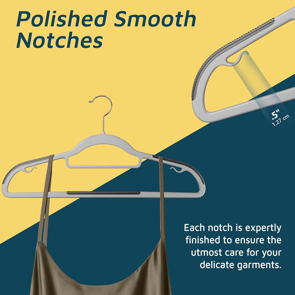 Plastic Clothes Hanger Set - 20 Pieces Versatile, Lightweight, Space-Saving, Non