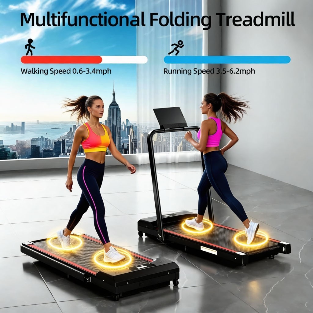 Electric Treadmills Walking Pad Under Desk Running Machine for Home LED Display