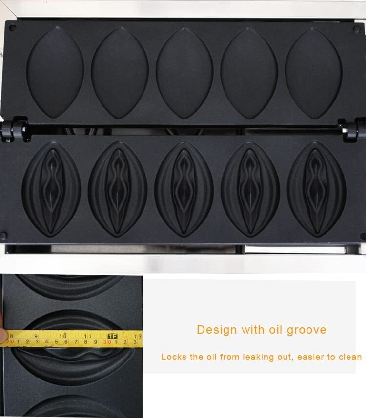 Kolice Commercial Strange Shape Waffle Maker Waffle Machine,5 grills