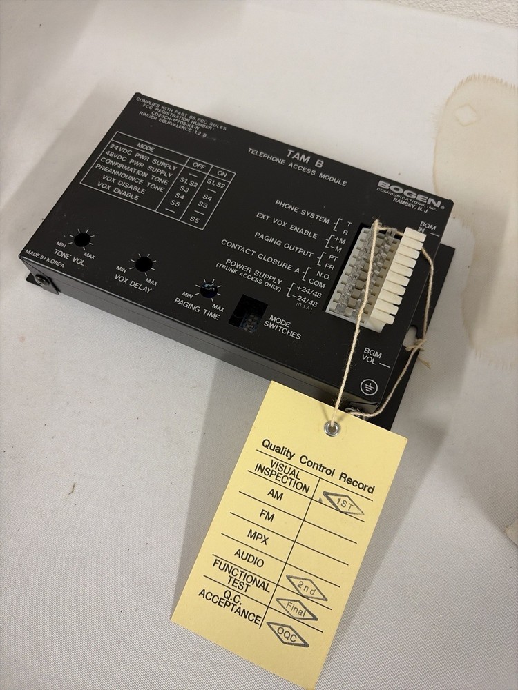 Bogen TAM-B Telephone Access Module Paging System Interface New Old Stock NOS